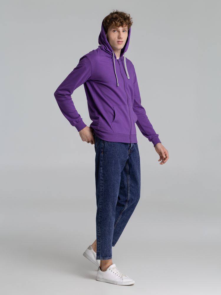 Толстовка на молнии с капюшоном Unit Siverga, фиолетовая-6