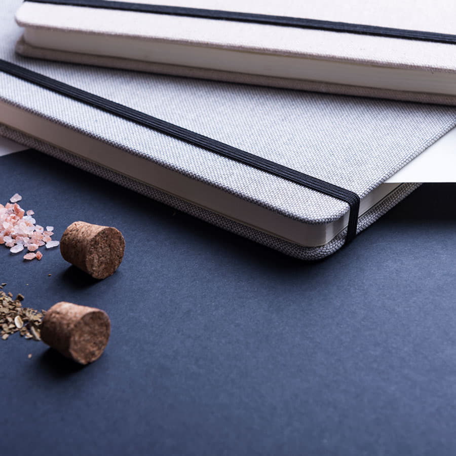 Блокнот TELMAK, A5, хлопок, черный, бежевый-4