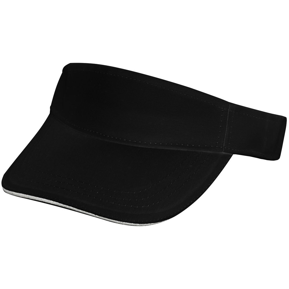 Козырек Active, черный с белым кантом-0