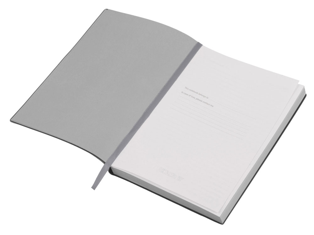 Бизнес-блокнот C1 софт-тач, гибкая обложка, 128 листов, серый-2