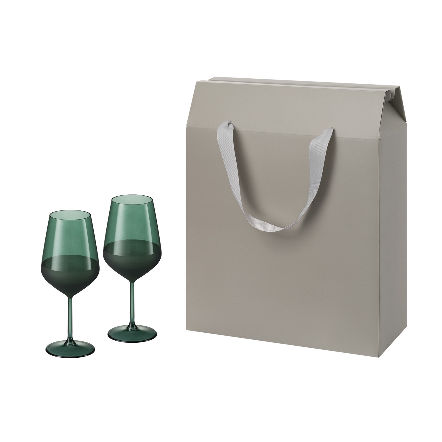 Подарочный набор 2 бокала для вина Эмеральд (Emerald) в большом подарочном пакете-0