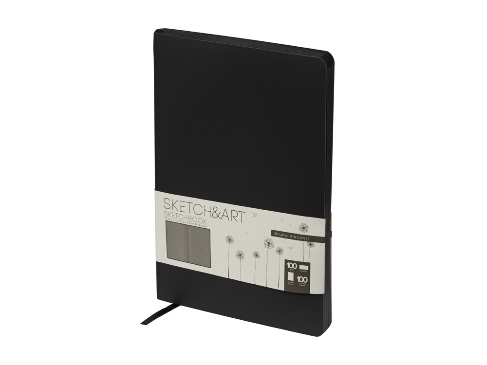 Скетчбук Sketch & Art в мягком переплете 140х210 мм, 100 л. черной бумаги 100 гр., черный-0