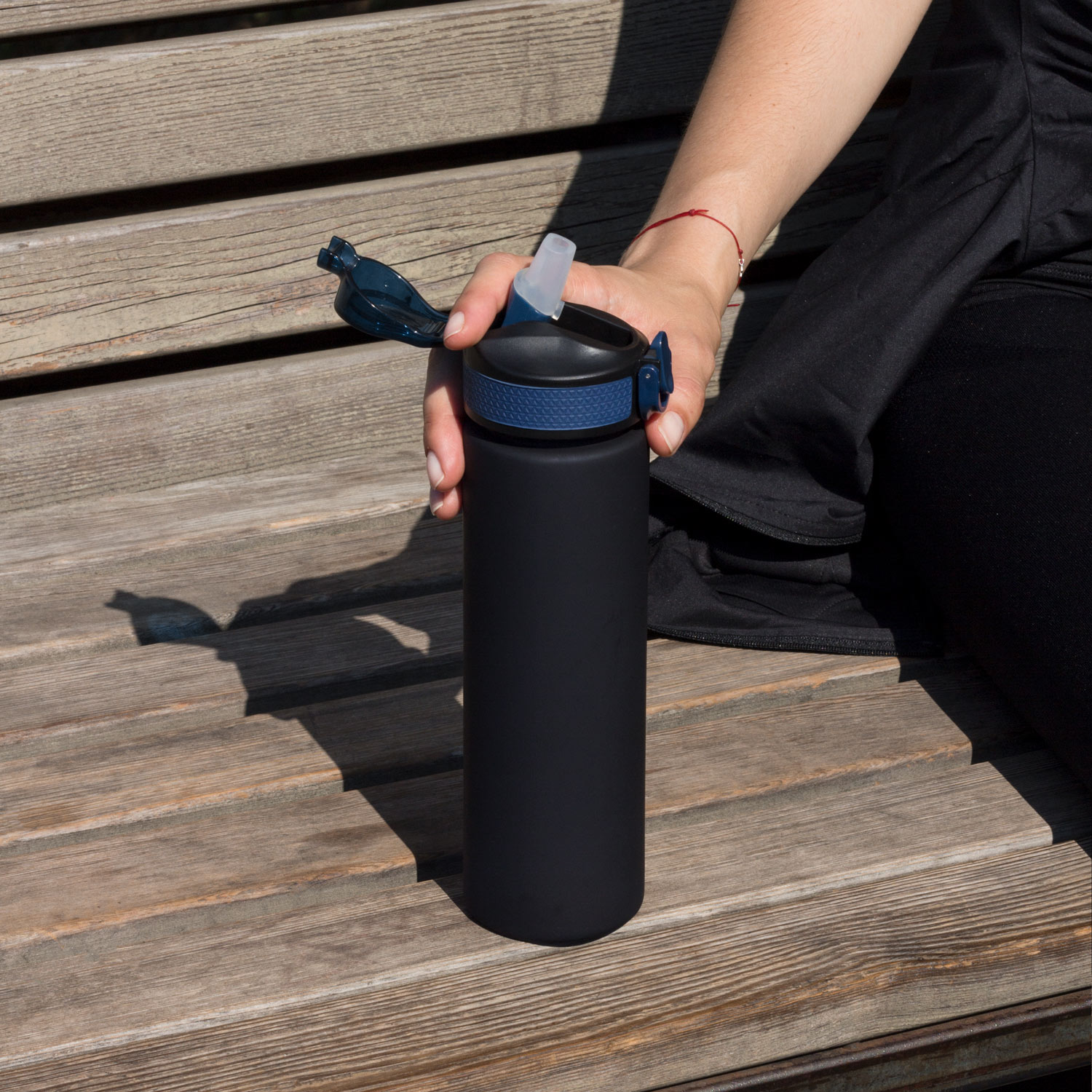 Бутылка для воды Flip, синяя-11