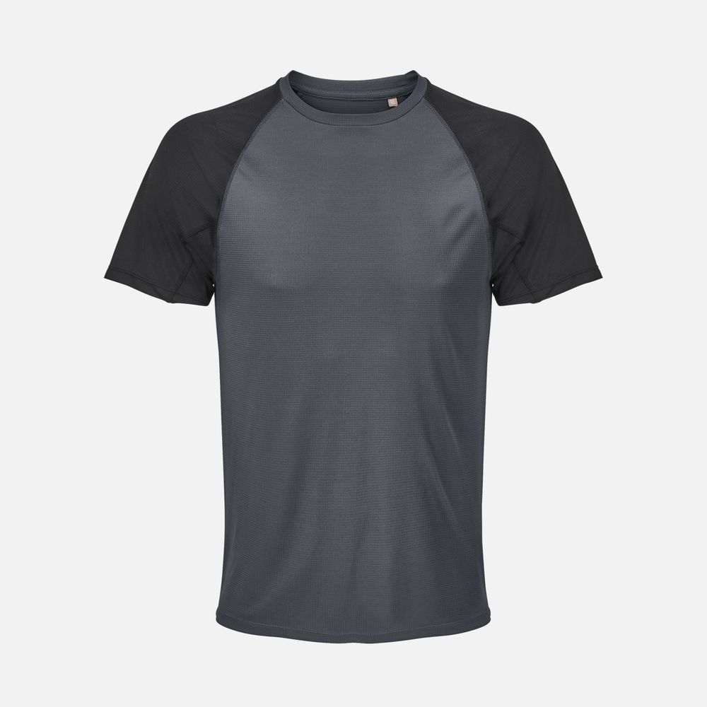 Футболка спортивная унисекс Vortex, черная с темно-серым-1