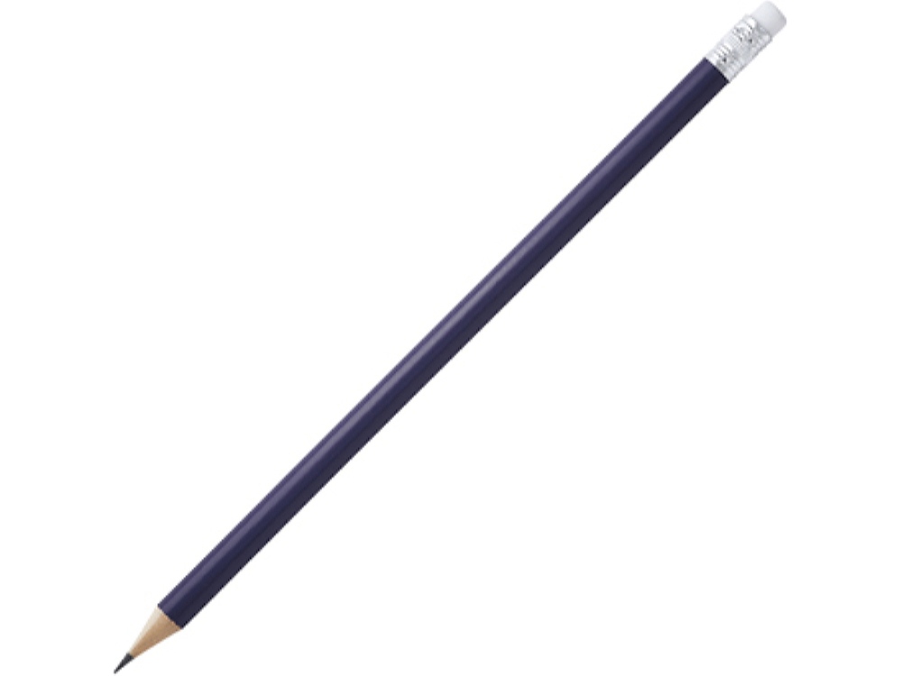 Карандаш деревянный COUVET с ластиком, темно-синий-0