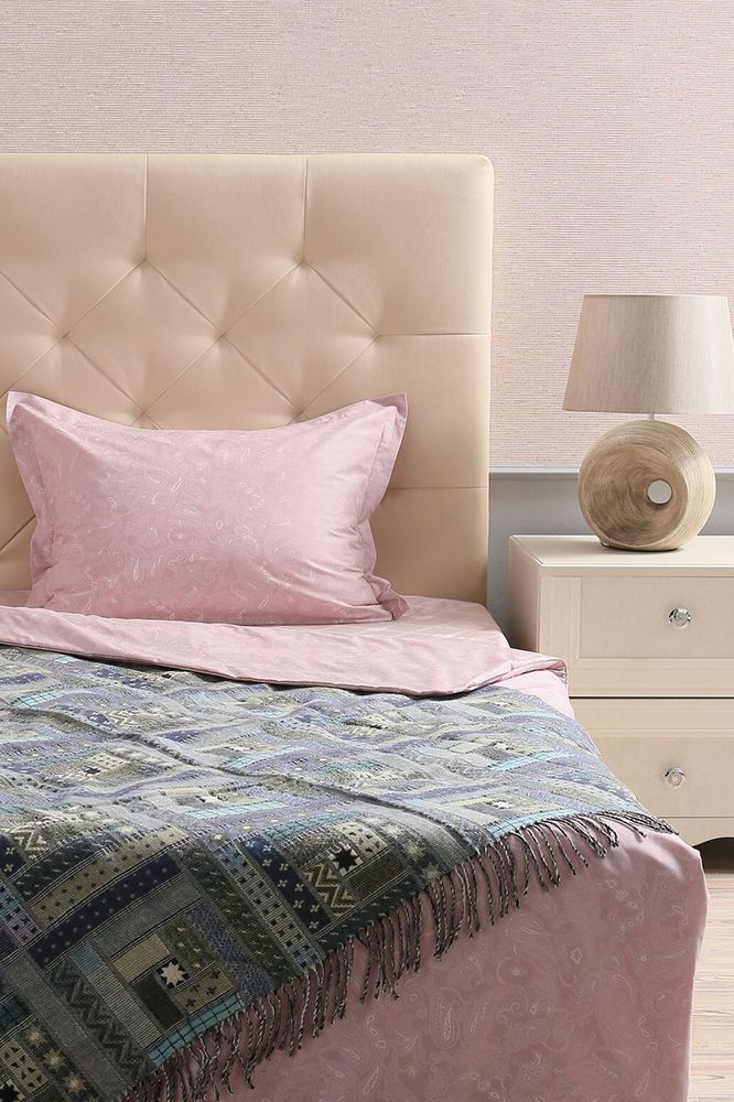 Плед Baltimora, синий с серым-3