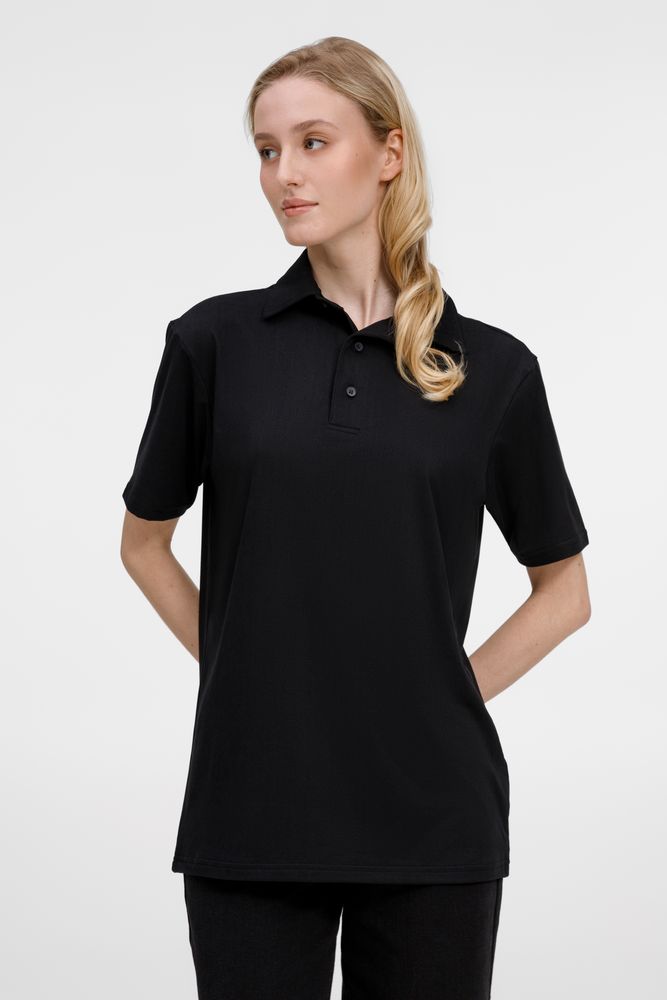 Рубашка поло унисекс Senti, черная-1