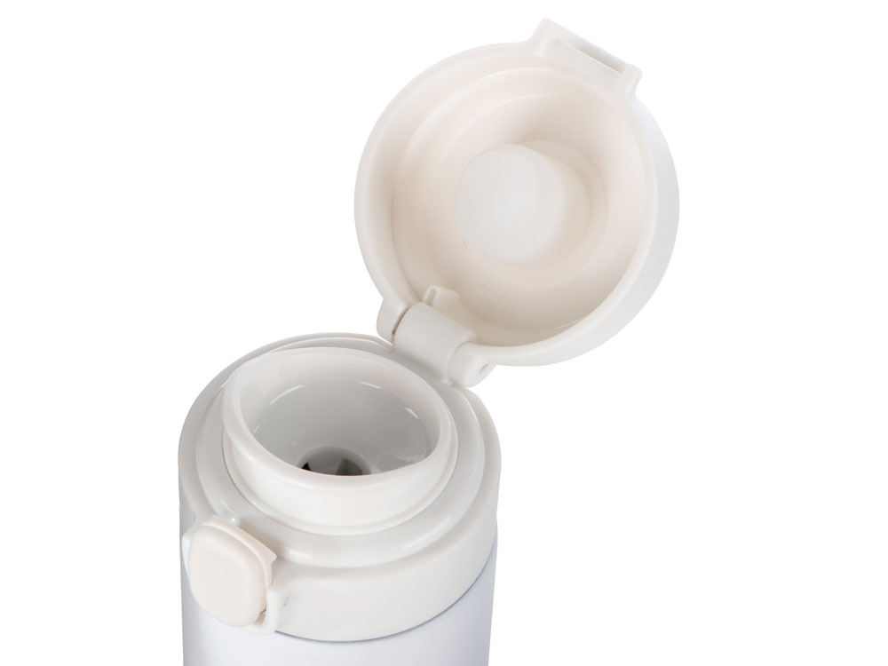 Вакуумная термокружка Waterline c кнопкой Guard, 400 мл, белый-4