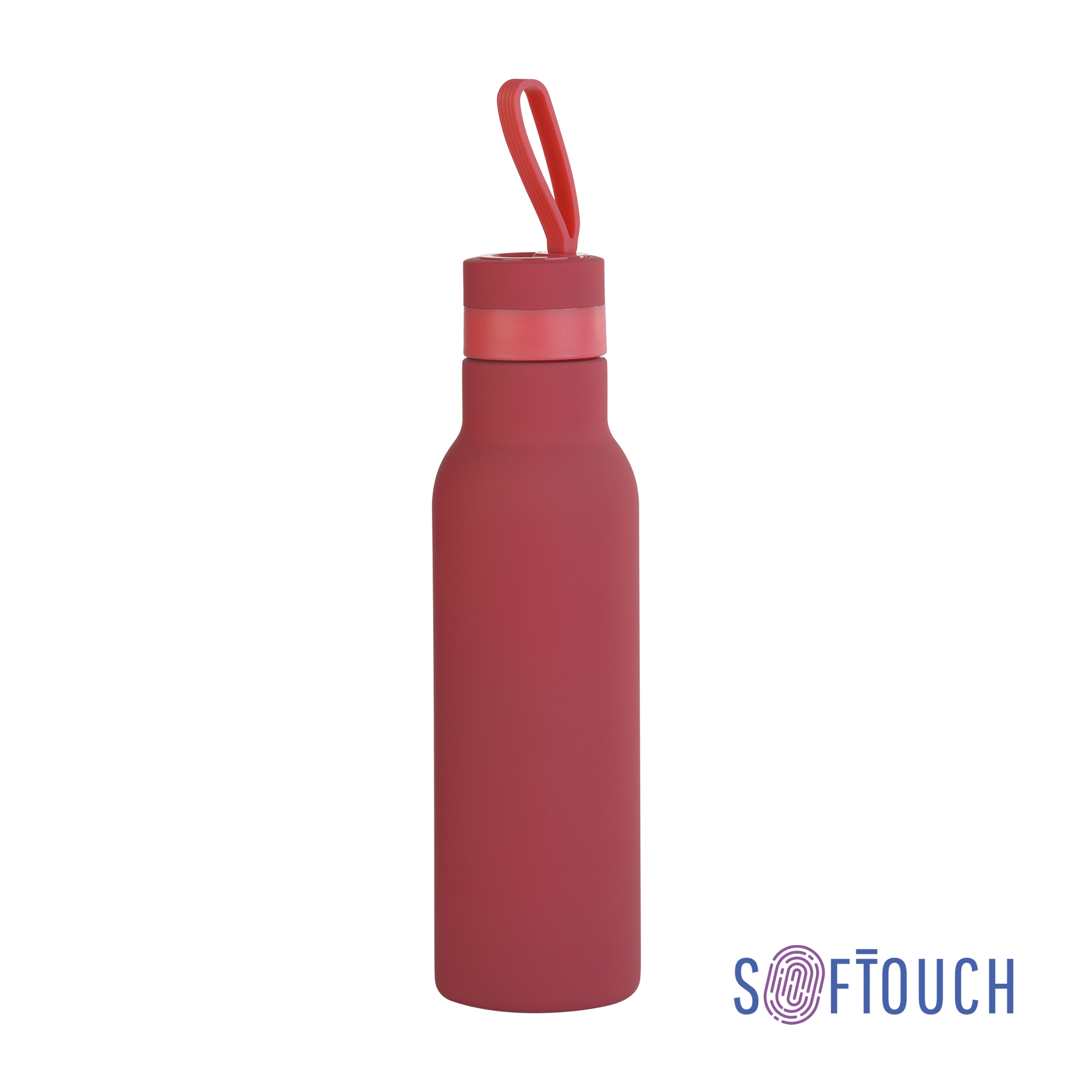 Бутылка для воды "Фитнес" 700 мл, покрытие soft touch-0