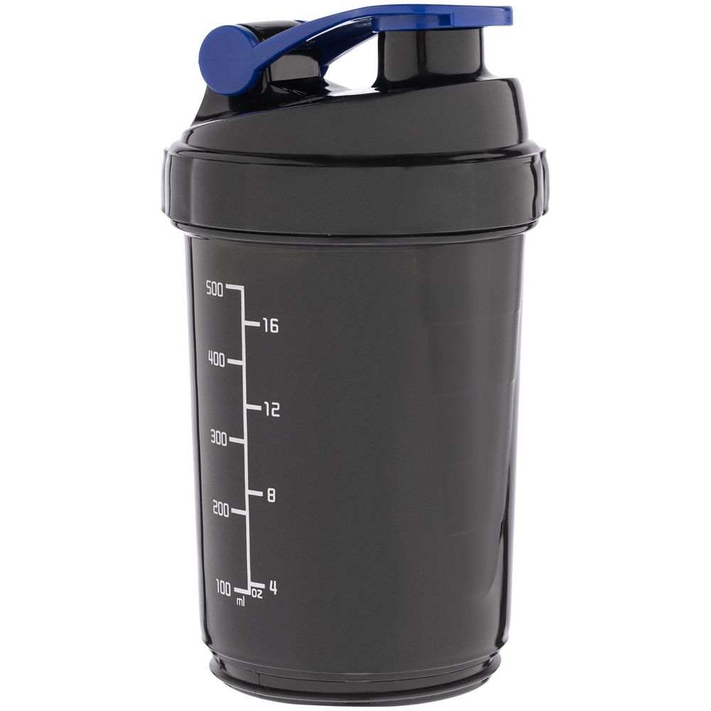Спортивный шейкер с контейнером Tonus, черно-синий-3