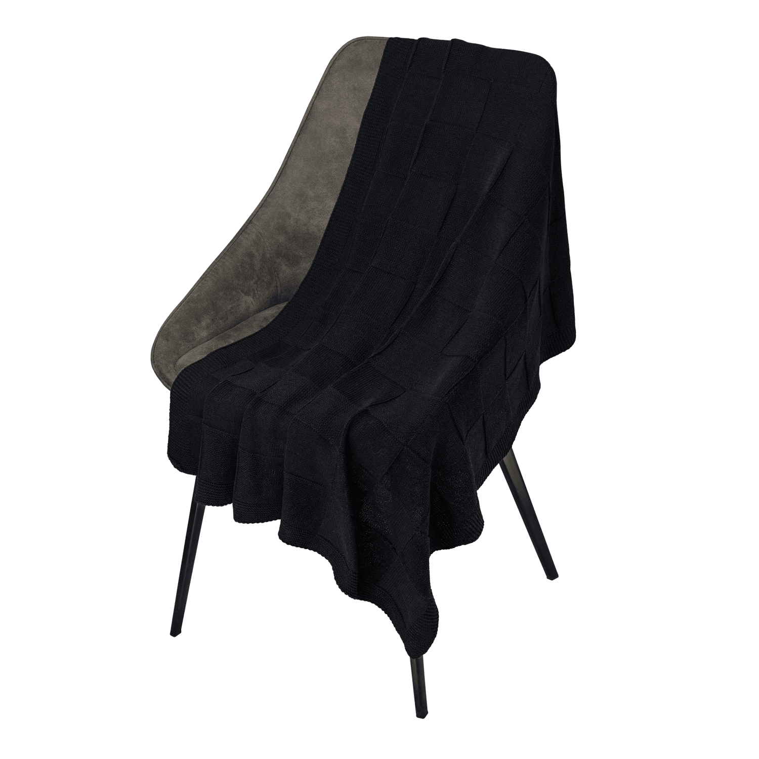 Плед Cella вязаный, темно-синий (без подарочной коробки)-0