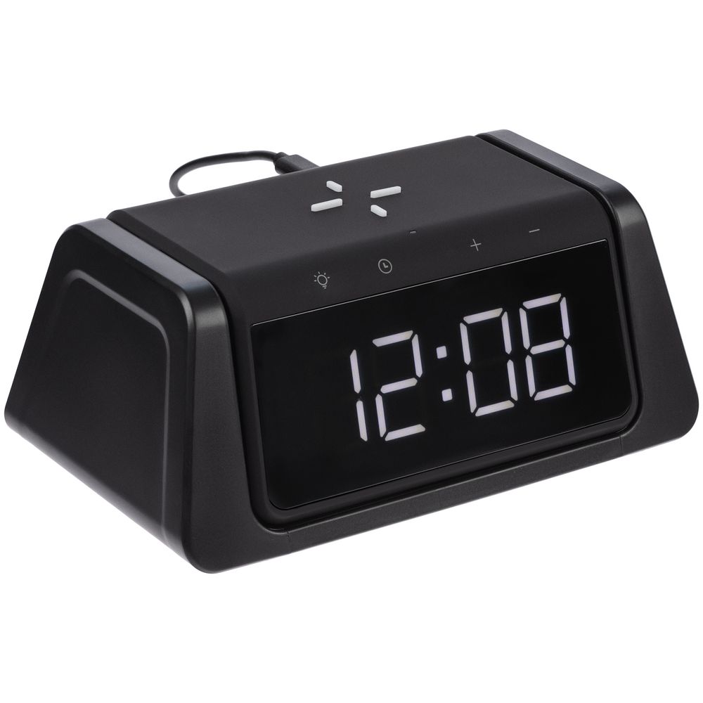 Настольный стерилизатор с беспроводной зарядкой и часами UV Depot, черный-1