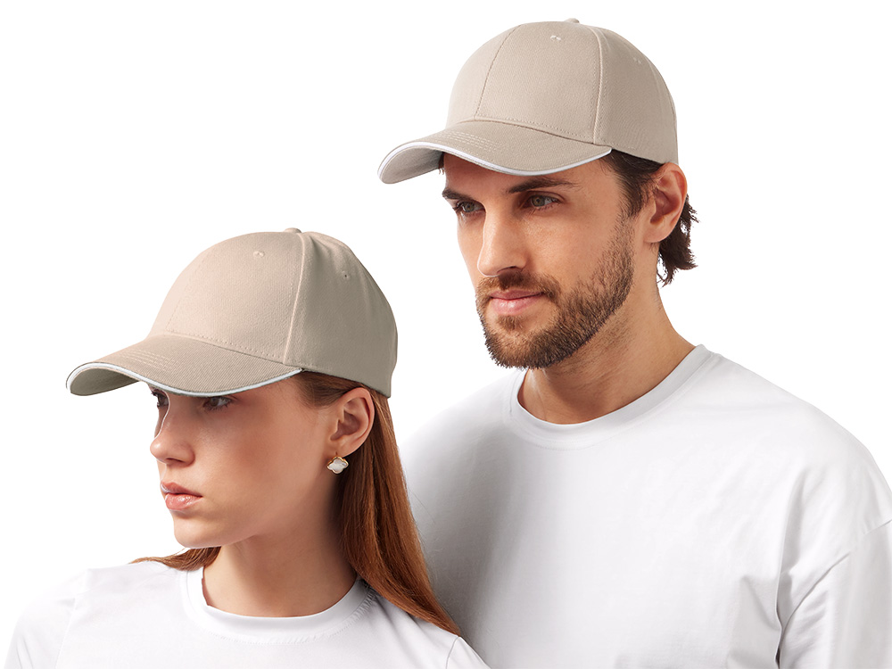 Бейсболка Cancun, песочный/белый-0