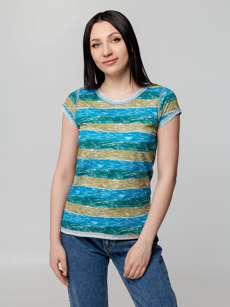 Футболка женская Rayet Lady двусторонняя, голубая с зеленым-1