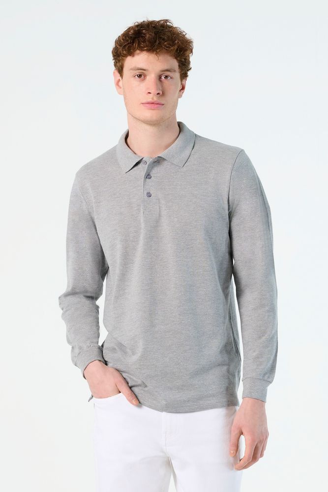 Рубашка поло мужская с длинным рукавом Star 170, красная-3