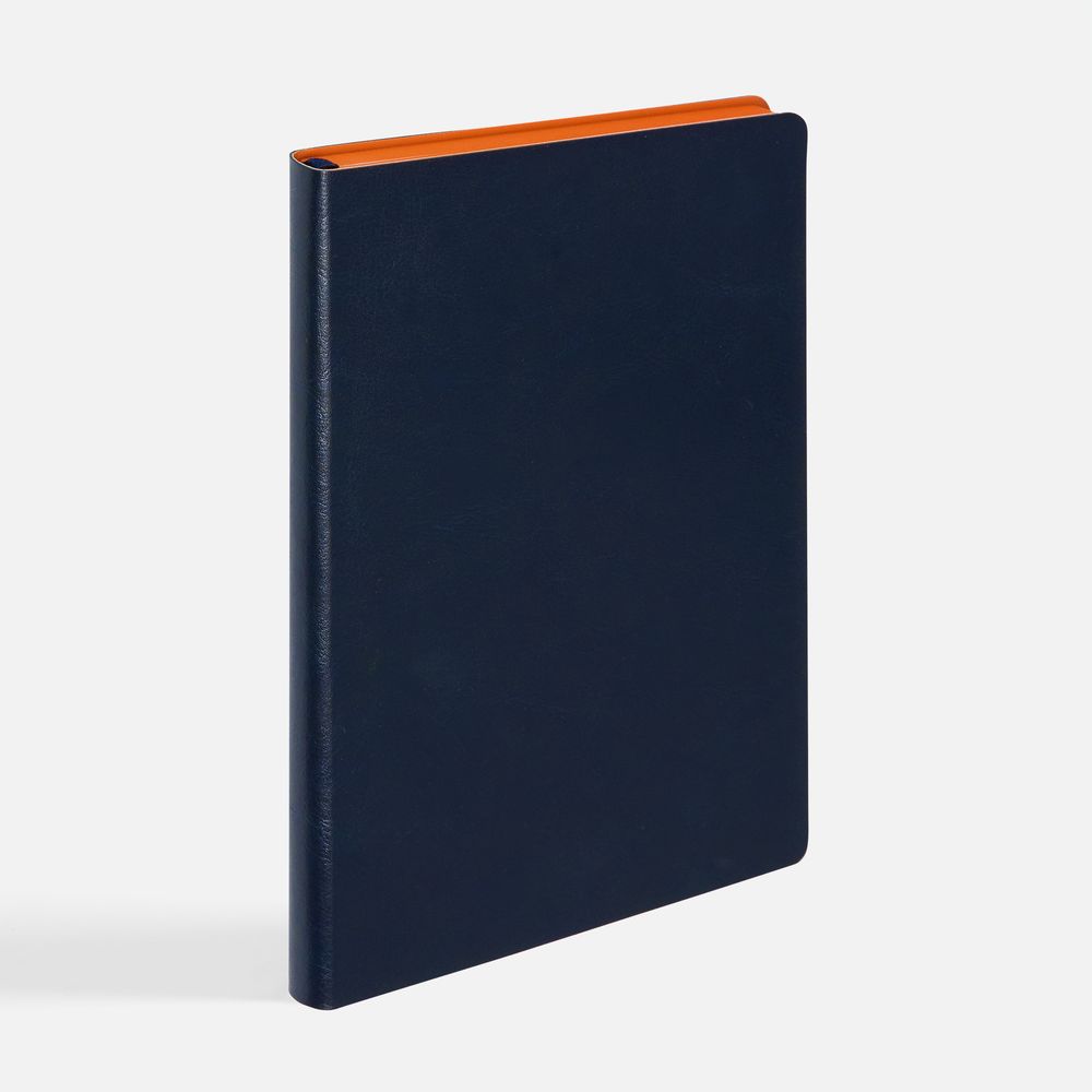 Ежедневник Doppio, недатированный, синий с оранжевым-2