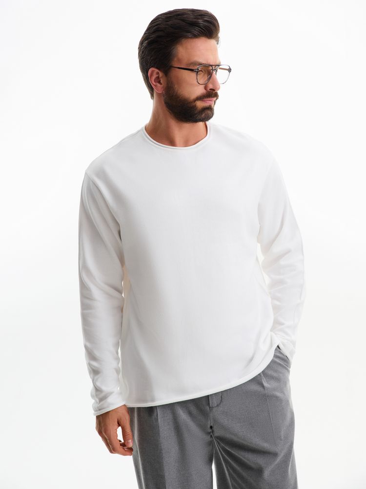 Лонгслив унисекс Siluetti Fuori, молочно-белый-6