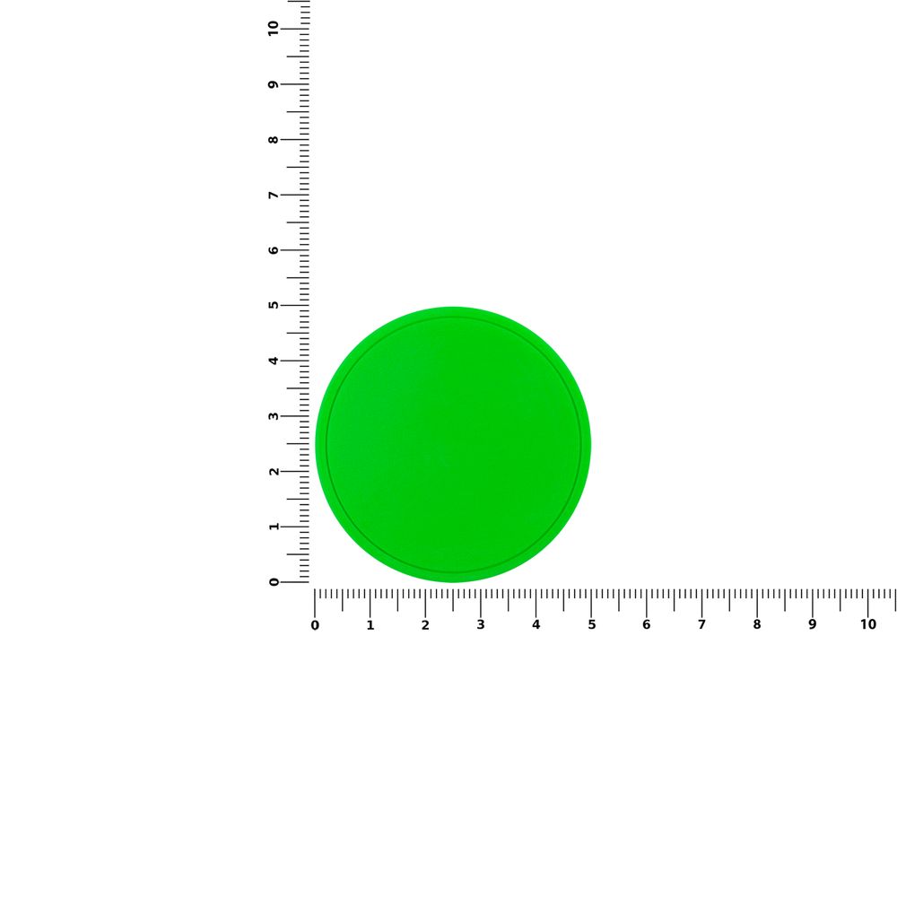 Лейбл из ПВХ Dzeta Round, L, зеленый неон-1
