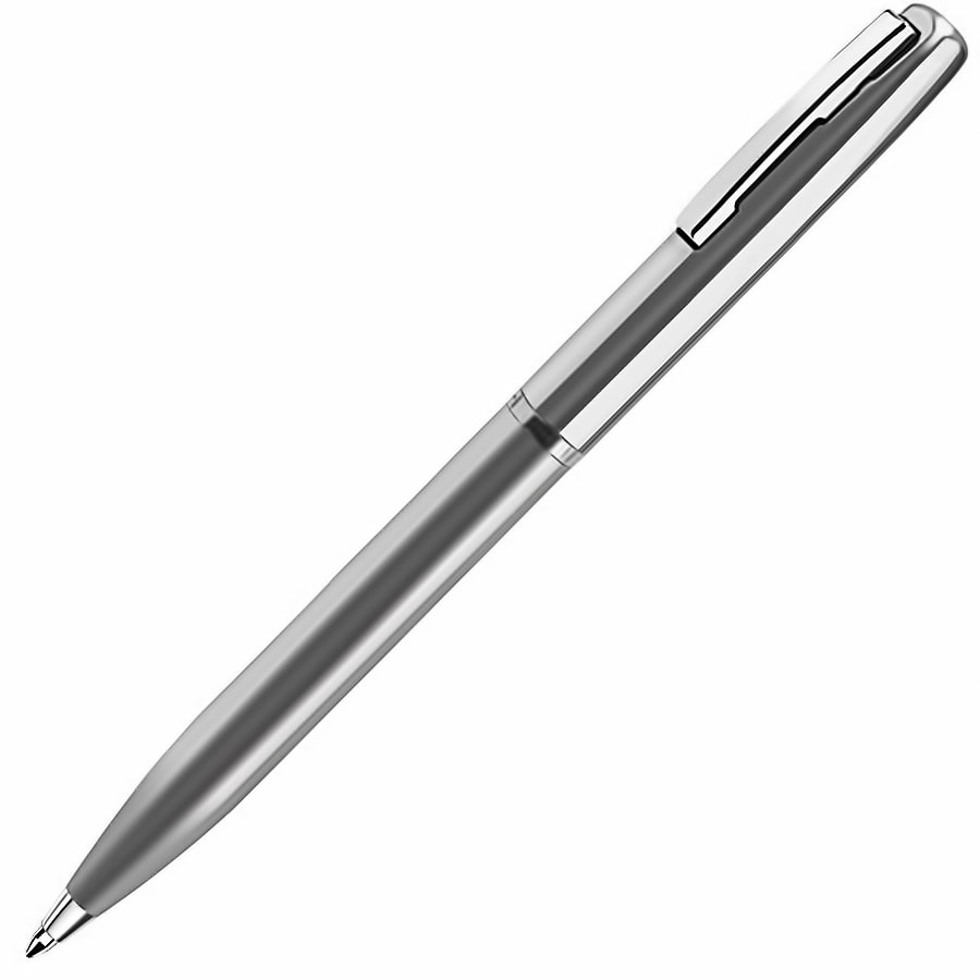 Ручка шариковая CLICKER, серебристый-0