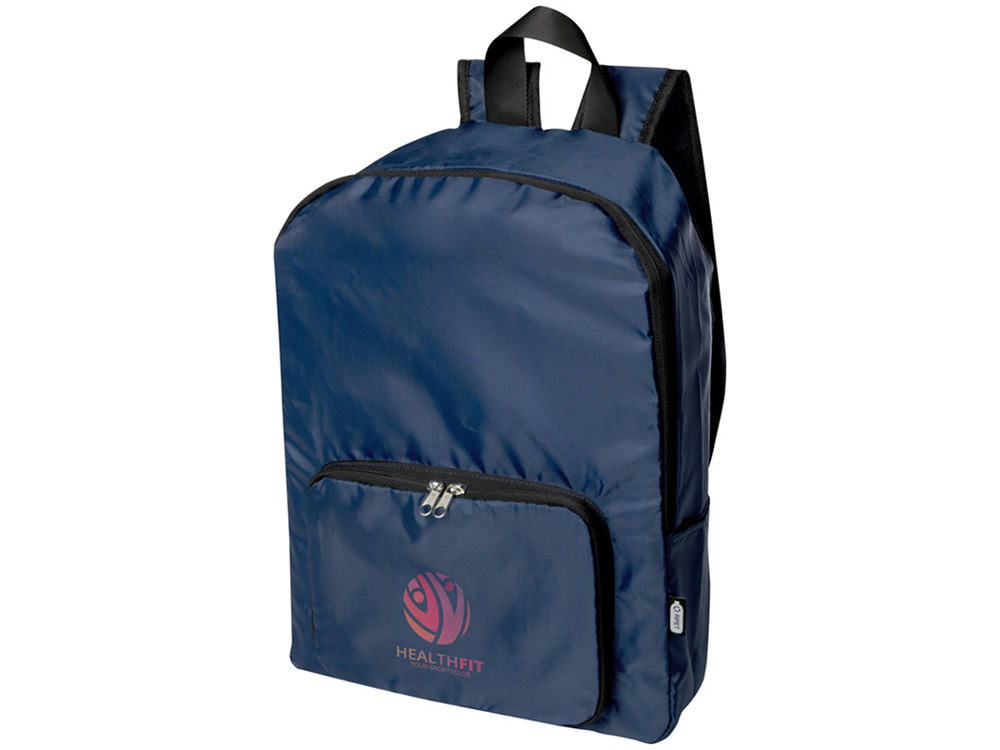 Складной рюкзак EcoFold объемом 15 л из переработанного ПЭТ-пластика - Темно - синий-3