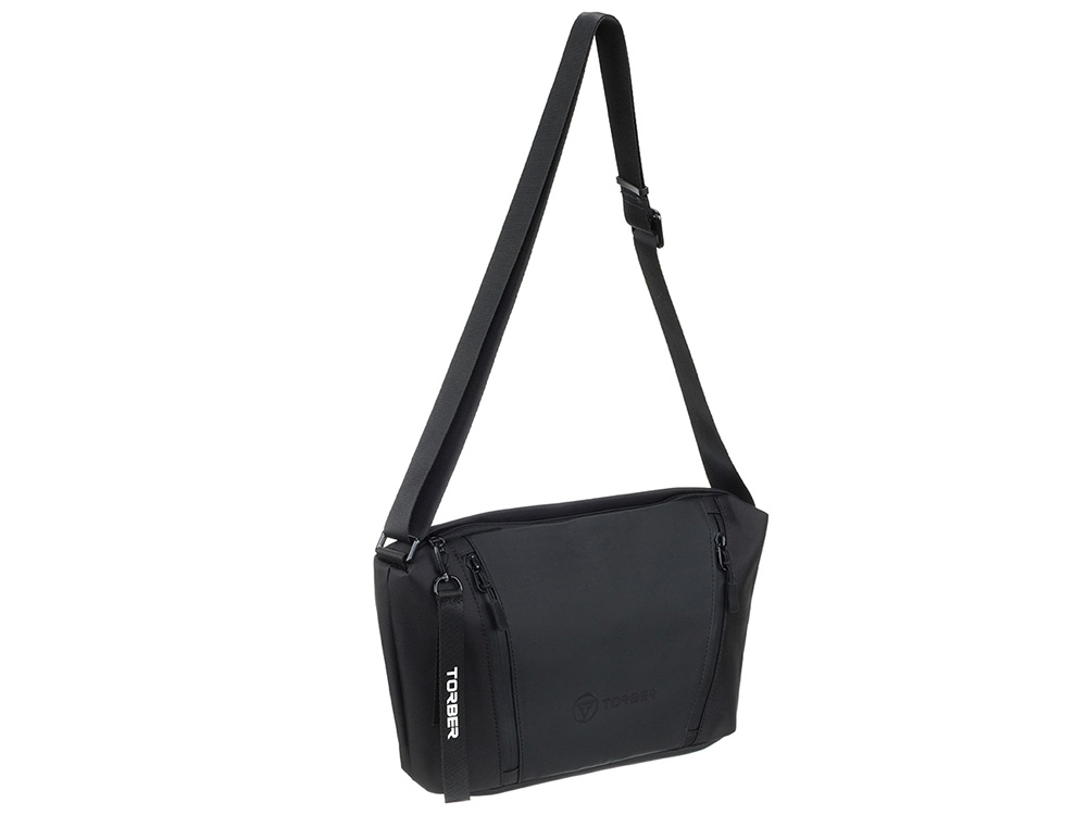 Сумка через плечо TORBER НОВА, черный, нейлон/полиэстер, 33 х 6 х 20 см-1