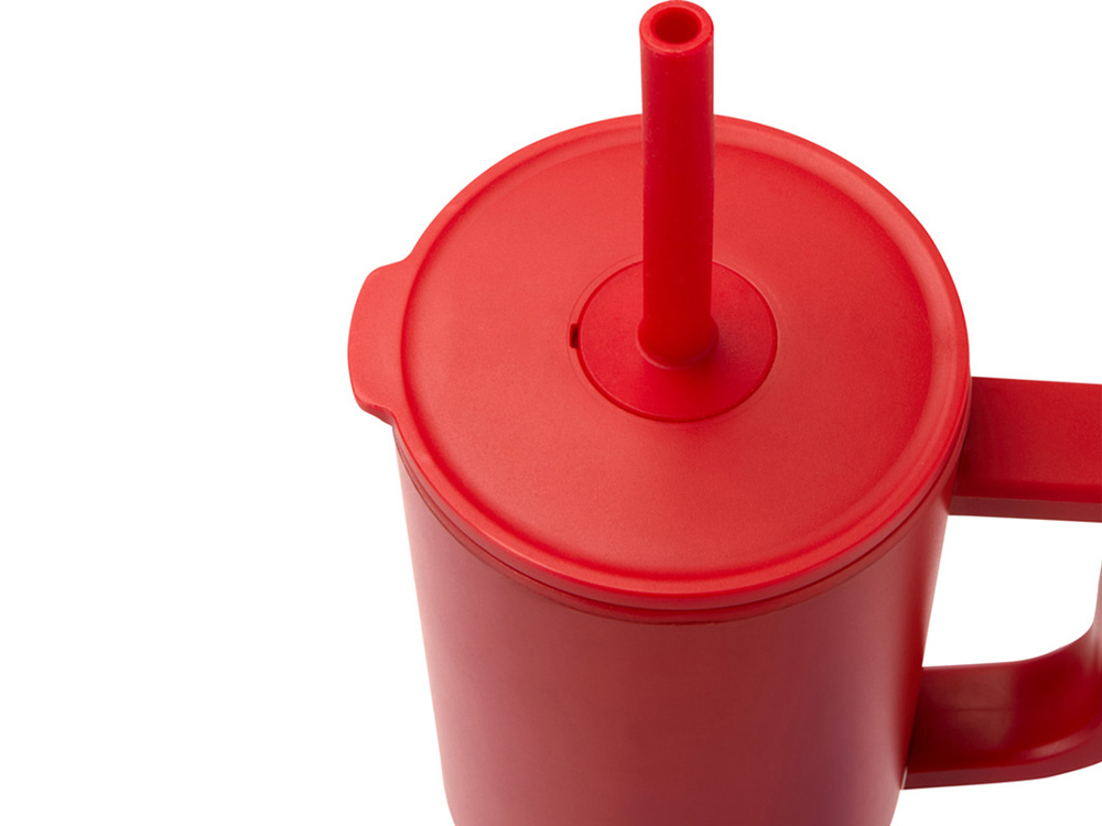 Brady термостакан с силиконовой трубочкой, 900 мл, сертифицированный согласно RCS- Красный-3