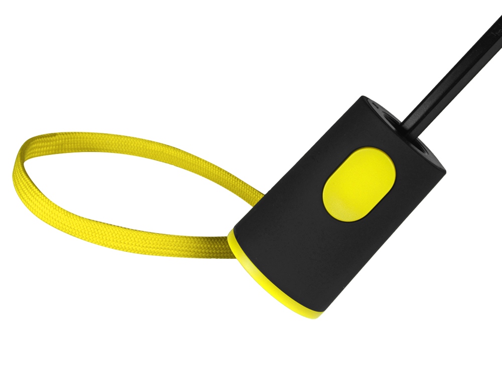 Зонт-полуавтомат складной Motley с цветными спицами, черный/желтый-5