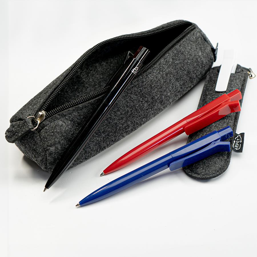 Ручка шариковая N22 с клипом-прищепкой, синий, переработанный пластик, цвет чернил синий, синий-3