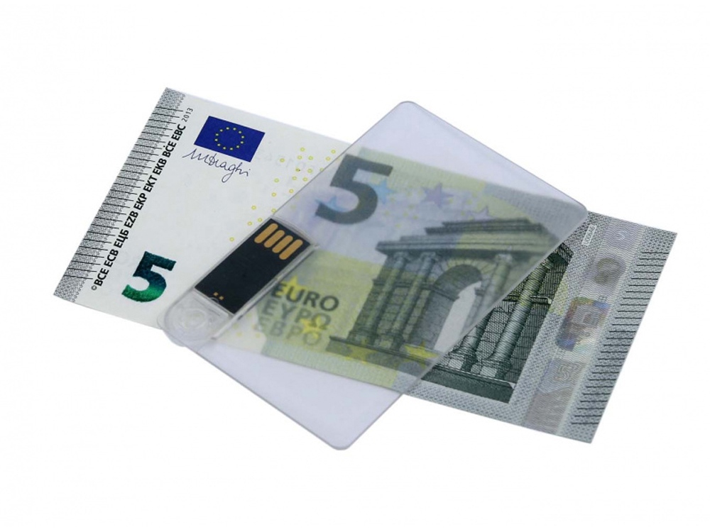 USB-флешка на 16 Гб в виде прозрачной пластиковой карты, прозрачный-2