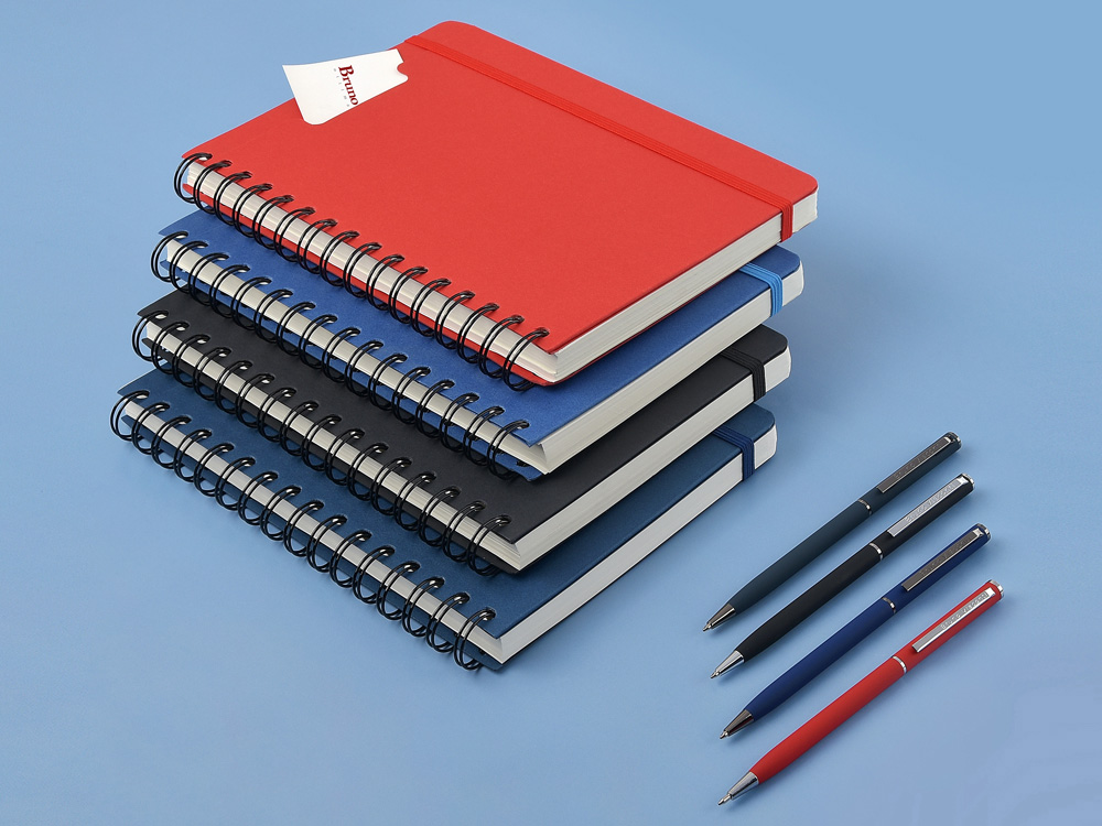 Ежедневник недатированный на гребне А5 Pragmatic, красный-9