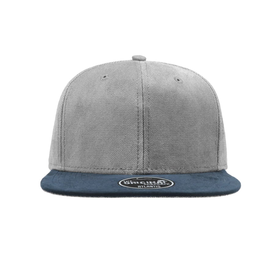 Бейсболка VIBE, 6 клиньев, пластиковая застежка, темно-синий, серый-2