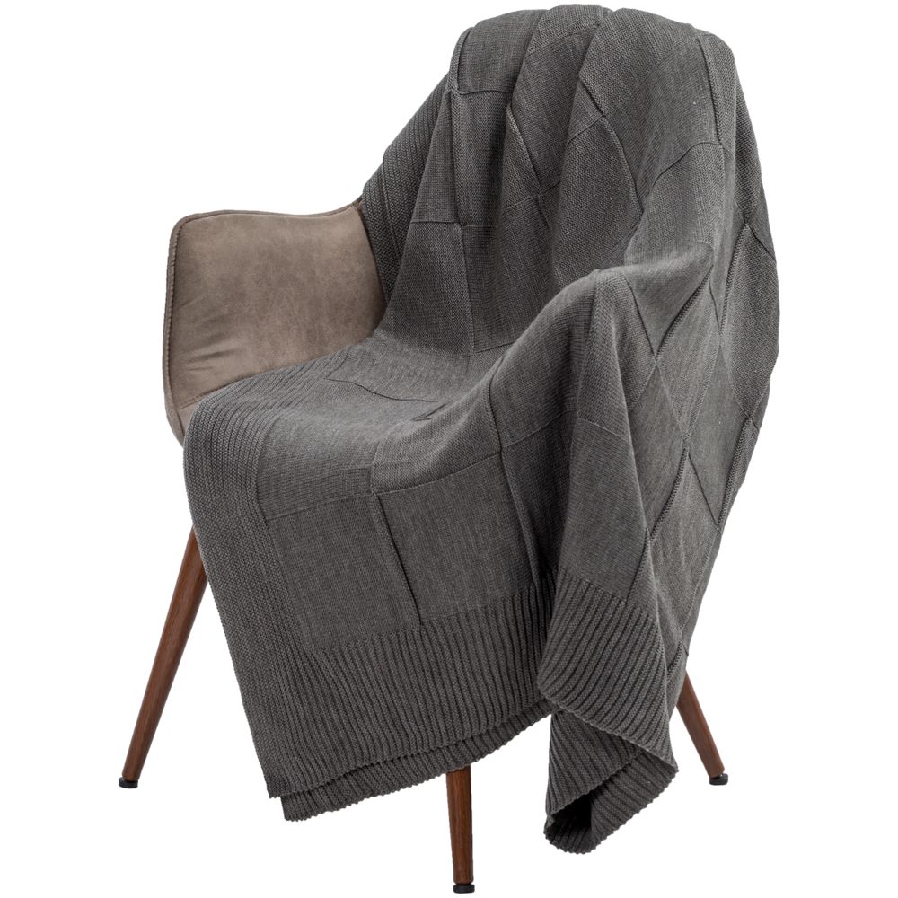 Плед Chess Queen, ver.2, серый меланж-2