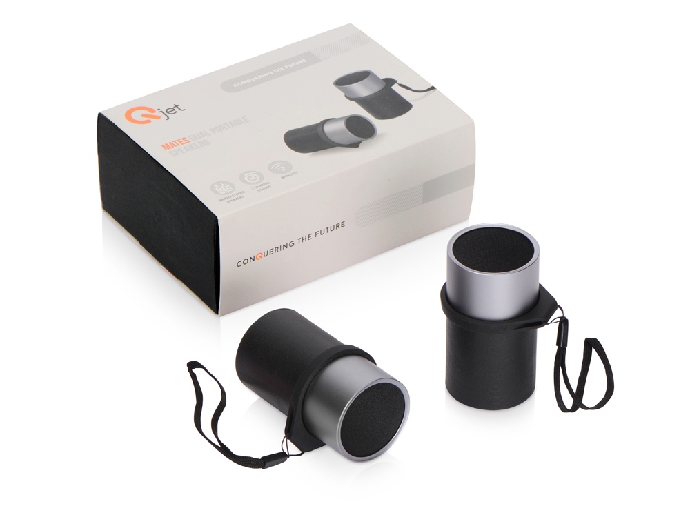 Портативные парные колонки Qjet TWS Mates с черными кольцами-6