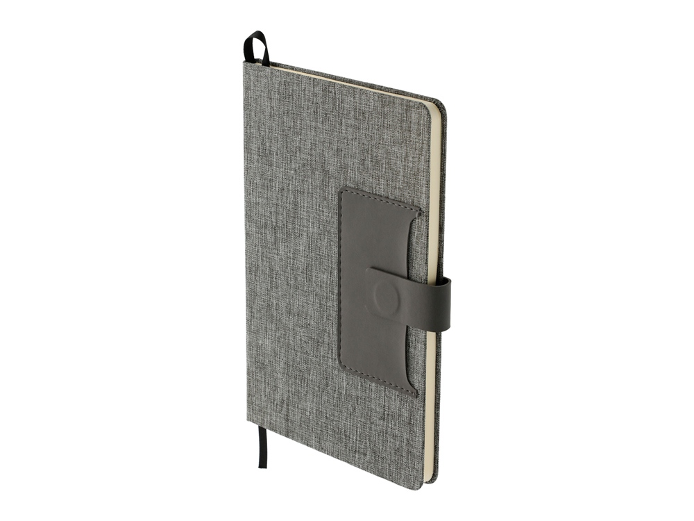 Блокнот Clap с отделением для визиток и магнитным клапаном, серый-1