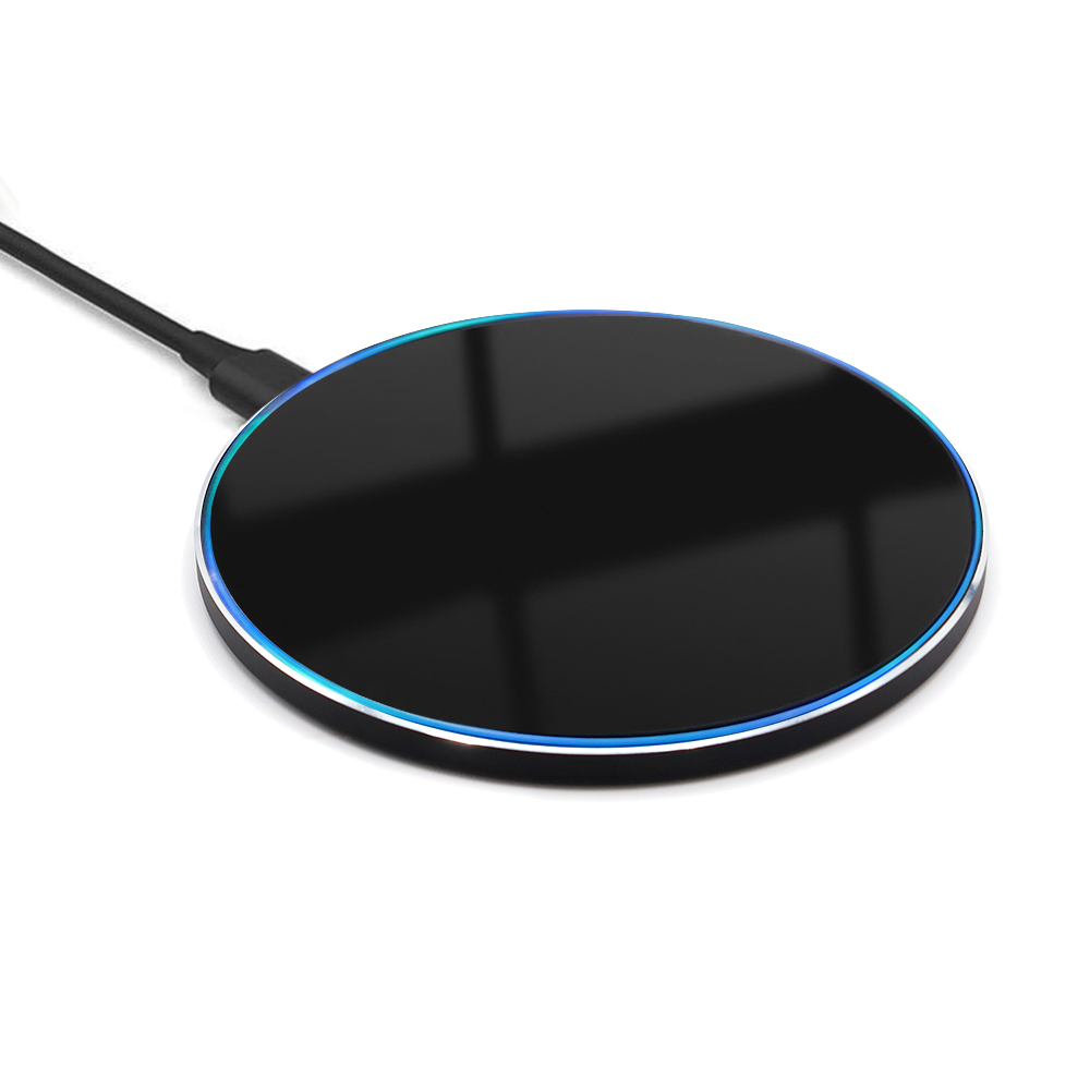 Беспроводное зарядное устройство Gravy с подсветкой и гравировкой 15W, Черный-0