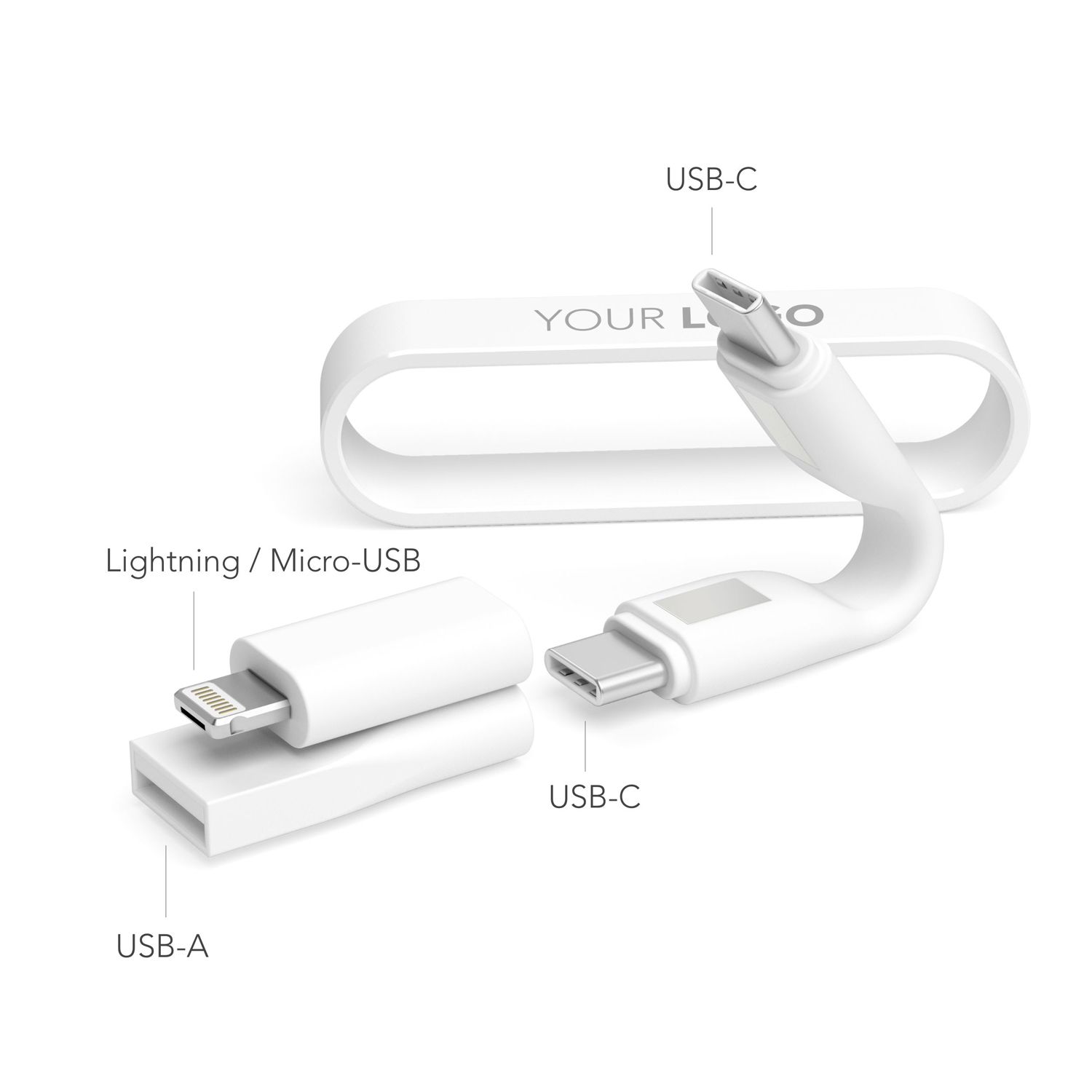 Кабель-брелок High Six Lite 6 в 1, белый-5