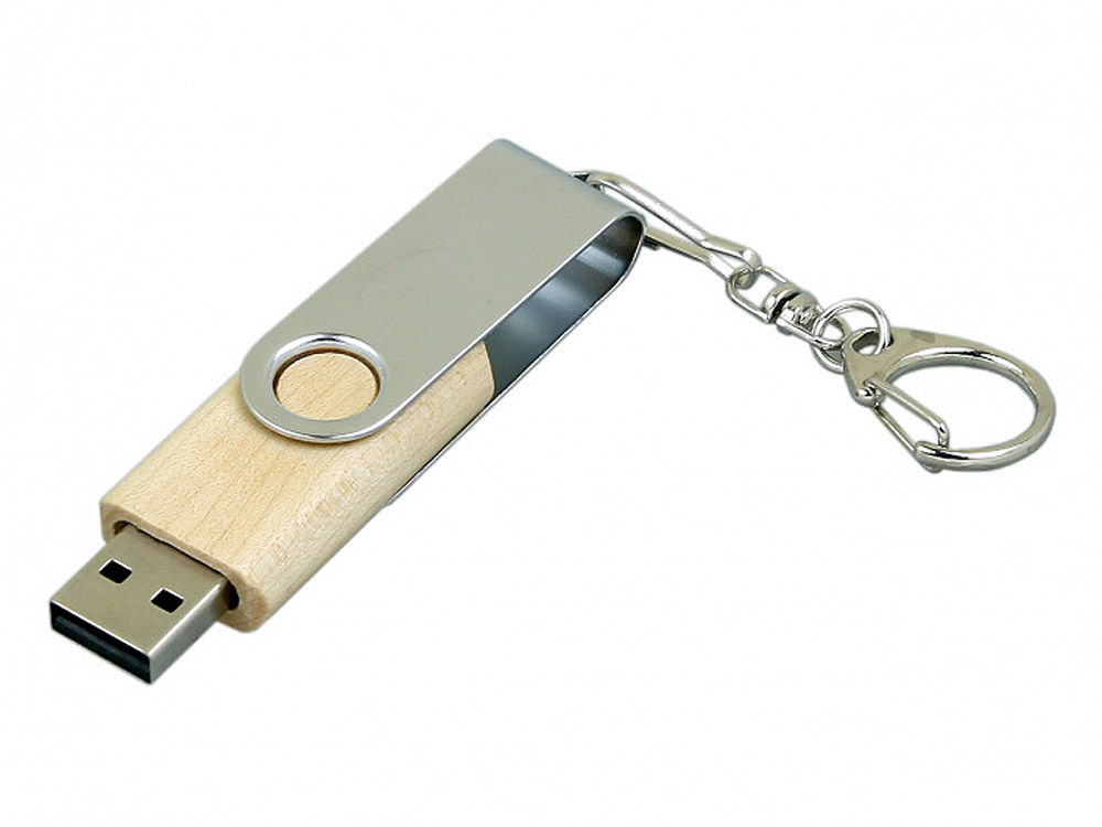 Флешка промо поворотный механизм, 64 Гб, натуральный-1
