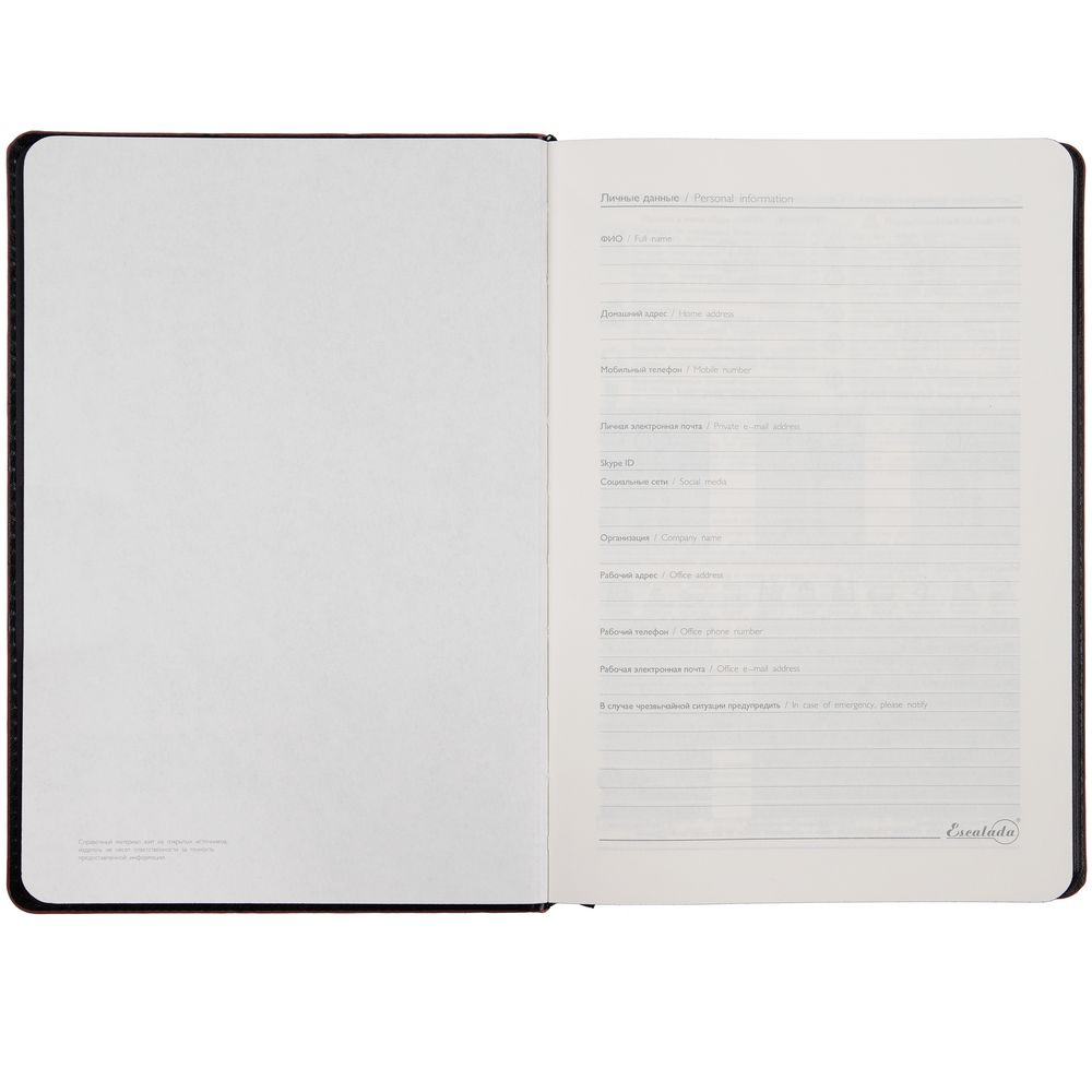 Ежедневник Alanis, недатированный, черный с красным-2