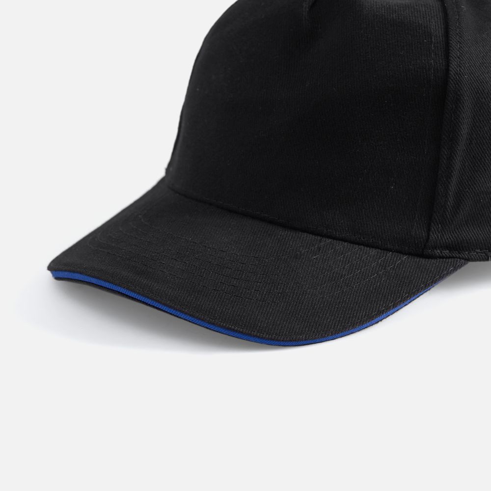 Бейсболка Long Beach, черная с ярко-синим-2