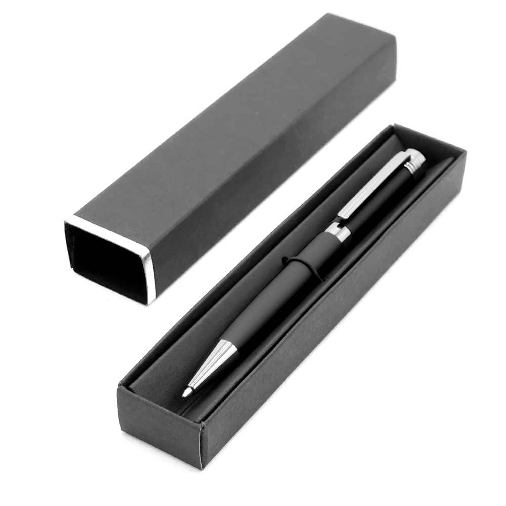 Ручка Senator в коробке Cradle чёрной с серебристым, Черный-0