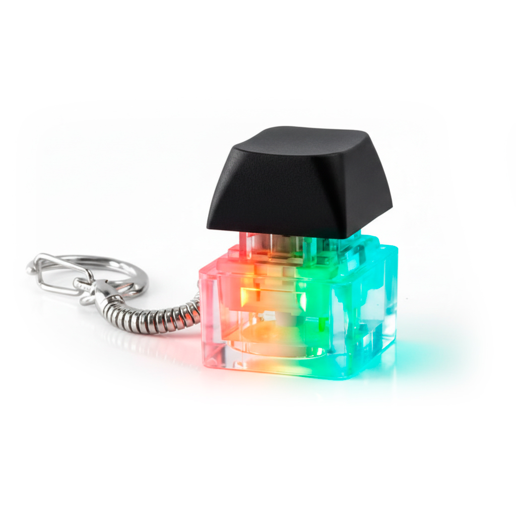 Брелок PUSH ME с LED подсветкой, Чёрный-1