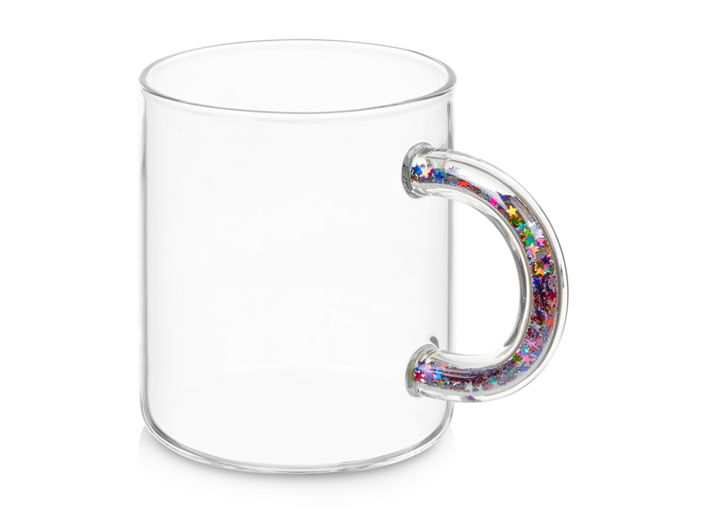 Стеклянная кружка с блестками в ручке Feria-0