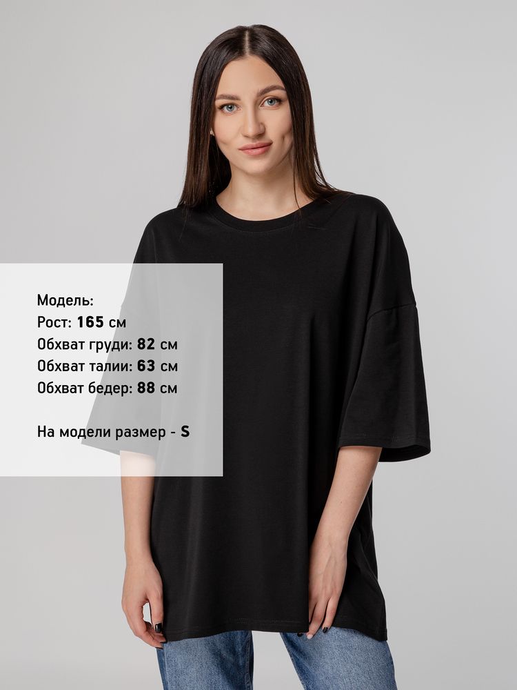 Футболка унисекс оверсайз Crosstown, черная-3