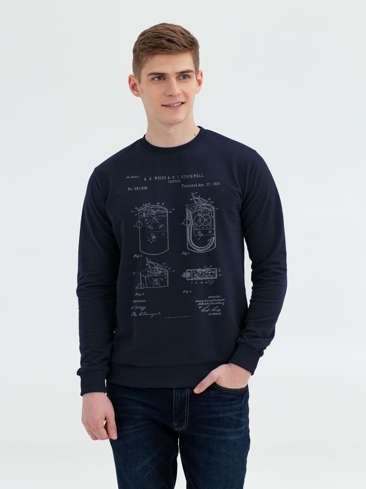 Свитшот Old Patents. Lighter, темно-синий-1