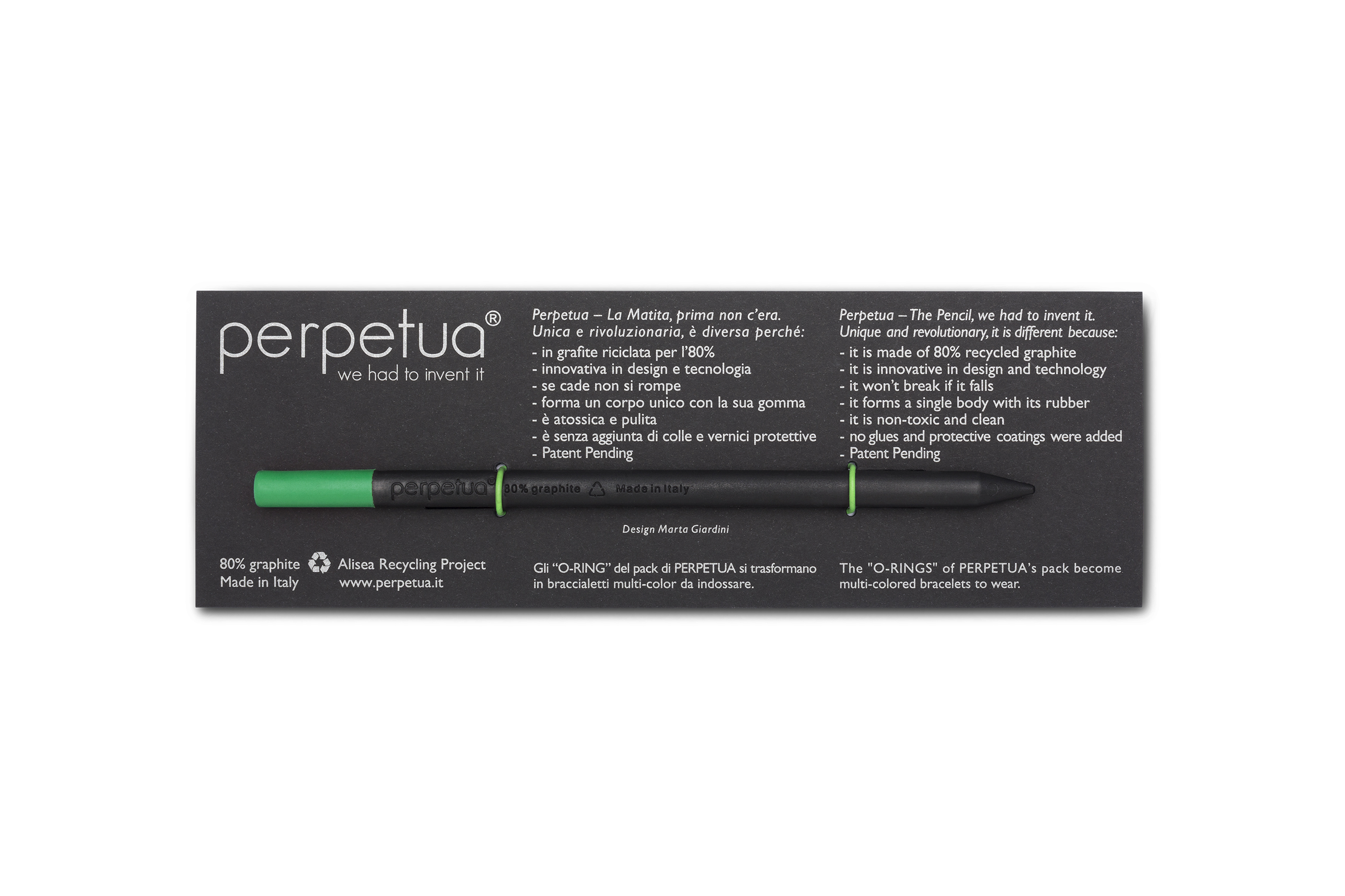 Карандаш графитовый Perpetua с зеленым ластиком-0