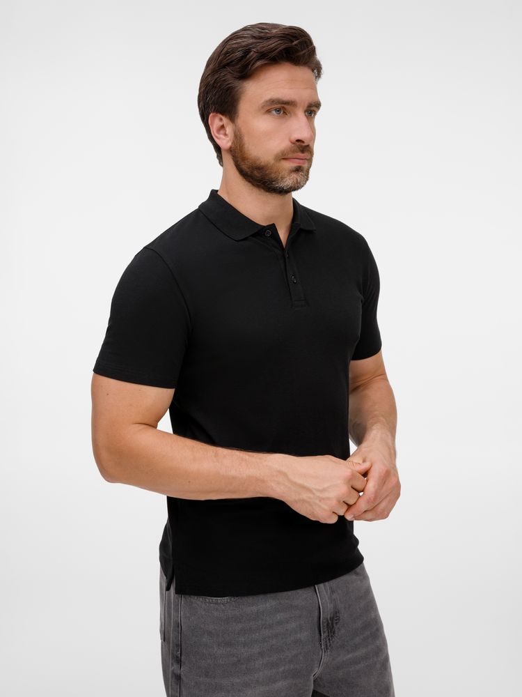 Рубашка поло унисекс Tervise, черная-3