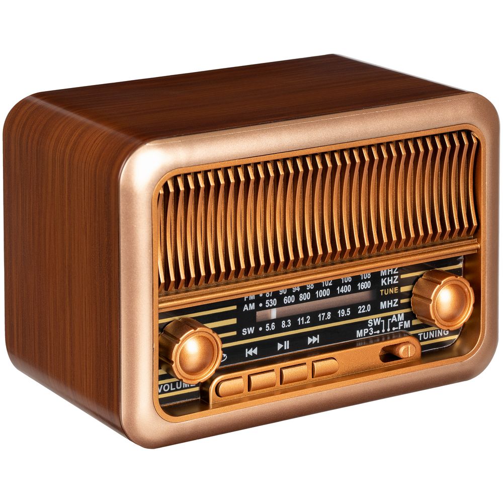 Bluetooth-колонка с радио Beatnik, коричневая-1