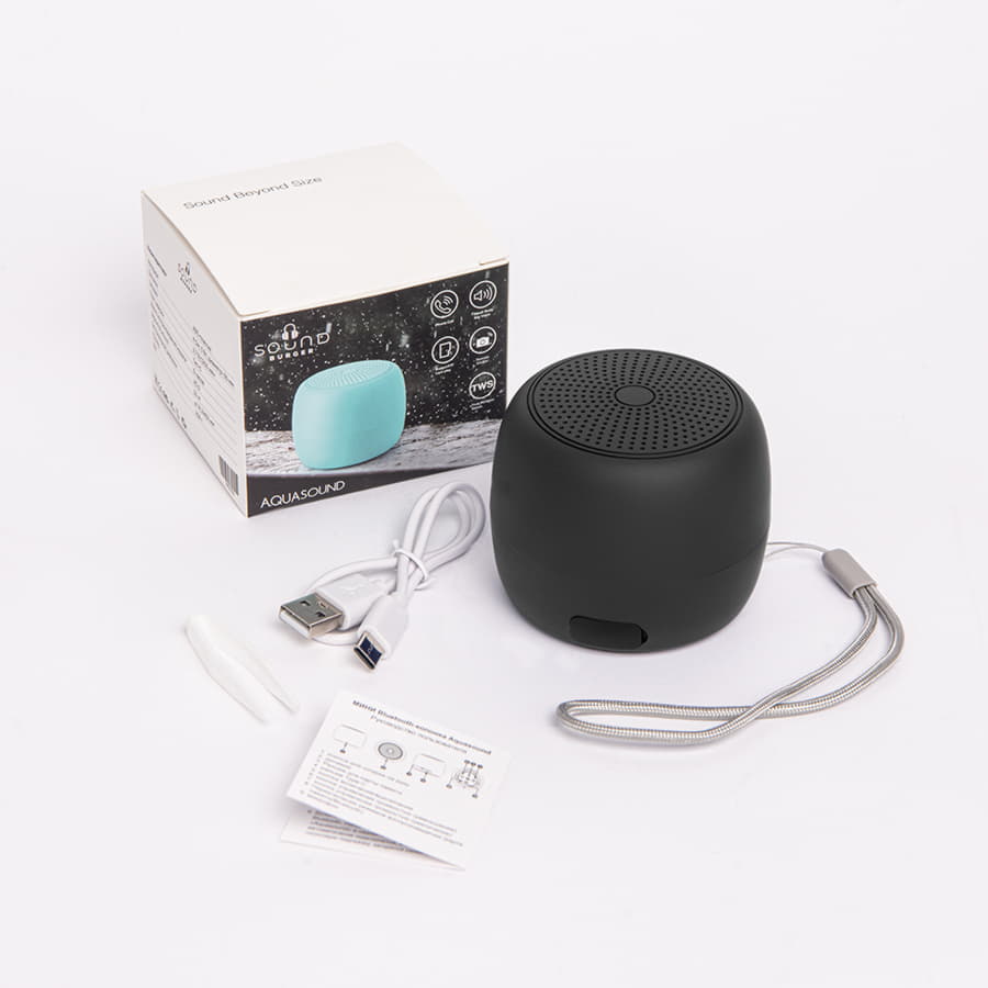Портативная mini Bluetooth-колонка Sound Burger "Aquasound" черный, черный-6