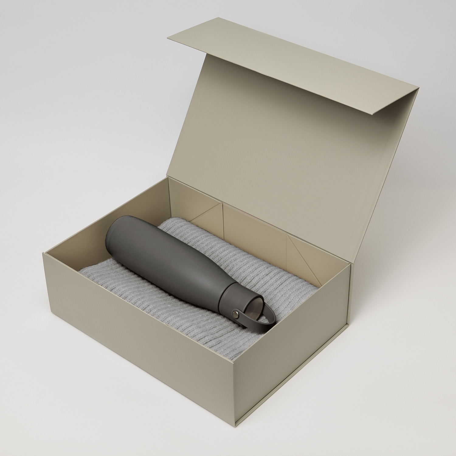 Подарочный набор Боска (Bosca), Форгес (Forges), серый (термобутылка, шарф)-0