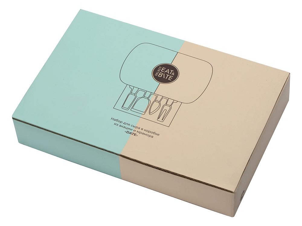 Набор для сыра в подарочной коробке из акации и мрамора Date-6